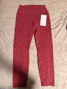 lululemon athletica Rose Pink Dot-Print Leggings